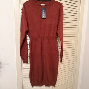 Sweater dress (lightweight) long sleeve, BURNT ORANGE